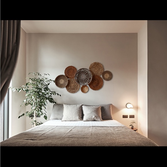 Set of 10 Seagrass Wall Basket For Wall Decor, Natural African Baskets - Picture 5 of 11